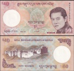 Bhutan Butão cedula de 50 Ngultrum do ano 2021 em flor de estampa
