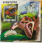GUINÉ BISSAU   - BLOCO COM O TEMA FAUNA BORBOLETAS  EM ESTADO MINT DE CONSERVAÇÃO!