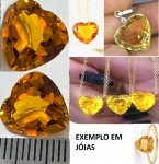 CITRINO COR CONHAQUE  COM LAPIDAÇÃO TIPO DIAMANTE NO FORMATO DE CORAÇÃO MARAVILHOSO!!!!