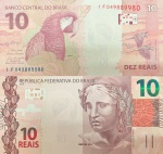 BRASIL CEDULA DE 10 REAIS LETRAS  I F   CAT C 350 D  DO ANO 2020  EM ESTADO FLOR DE ESTAMPA DE CONSERVAÇÃO!!