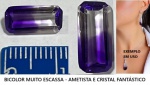 BICOLOR MUITO ESCASSA - AMETISTA E CRISTAL FANTÁSTICO - ORIGEM BAHIA MINAS DE SANT SÉ - PEÇA MAGNIFICA !!