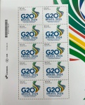 BRASIL - BLOCO COM 10 SELOS DO ANO 2024 - G 20  - EM ESTADO MINT DE CONSERVAÇÃO