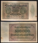 IMPÉRIO ALEMÃO - CEDULA DE 500 000 MIL MARCOS DO ANO 1923 - CEDULA EM ESTADO SOBERBO DE CONSERVAÇÃO
