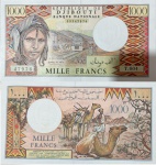 REPUBLICA DO DJIBOUT COLONIA FRANCESA CEDULA DE MIL FRANCS EM ESTADO FLOR DE ESTAMPA