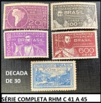 SÉRIE COMPLETA RHM C 41 A 45  DECADA DE 30  -   EM ESTADO MINT DE CONSERVAÇÃO CONFORME A FOTO EXIBIDA!!!
