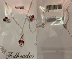 PAR DE BRINCOS E PINGENTE COM A MINIE PRATEADO UM CONJUNTO MARAVILHOSO  !