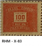 BRASIL SELO CIFRA RHM X - 83 EM ESTADO MINT DE CONSERVAÇÃO
