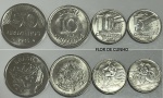 BRASIL LOTÃO DE MOEDAS EM ESTADO FLOR DE CUNHO DE CONSERVAÇÃO RETIRADAS DO PACOTE X