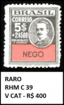 RARO SELO RHM C 39 - Revolução - João Pessoa - Catálogo Marca 400,00- SELO  EM ESTADO MINT DE CONSERVAÇÃO