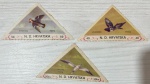 UCRÂNIA - SÉRIE DE SELOS COM TEMA FAUNA AVES COM SELOS TRIANGULARES   EM ESTADO MINT DE CONSERVAÇÃO!!!!!!