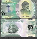 Usa Estados Unidos 50 Dollars 6st State Massachusetts Polímero Fantasia CEDULA EM ESTADO FLOR DE ESTAMPA DE CONSERVAÇÃO