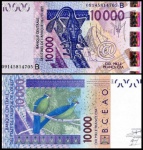 BENIN  - CEDULA ESCASSA  DE 10000 FRANCS DO DO ANO 2009 - EM ESTADO FLOR DE ESTAMPA DE CONSERVAÇÃO