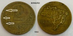 BRASIL MOEDA DE 2 CRUZEIROS VARIANTE BONÉ  DO ANO 1953  EM ESTADO DE CONSERVAÇÃO CONFORME A FOTO EXIBIDA!!!