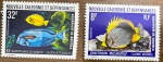 NOVA CALEDONIA PAR DE SELOS COM O TEMA FAUNA MARINHA  PEIXES - EM ESTADO MINT DE CONSERVAÇÃO !