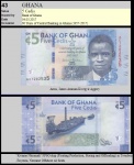 GHANA - CEDULA DE 5 CEDIS DO ANO 2017  COMEMORATIVA  - EM ESTADO FLOR DE ESTAMPA DE CONSERVAÇÃO
