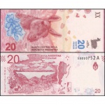 Argentina - P-361 Cédula de 20 Pesos 2017 - Guanaco - Flor de Estampa - América