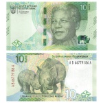 Africa do Sul - Cédula de 10 Rand 2023 - P-148a - Nelson Mandela - Flor de Estampa