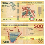 Burundi - Cédula de 500 Francs 2023 - P-50c - Flor de Estampa