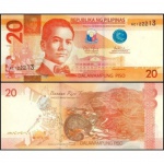 Filipinas - P-206a.3.2 - Cédula de 20 Piso 2013 P-206a.3 Fe - Manuel Quezón - Philippines - Ásia