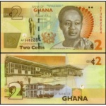 Gana - P-37Aa - Cédula de 2 Cedis 2010 - Comemorativa - Kwame Nkrumah - Flor de Estampa - Ghana - África