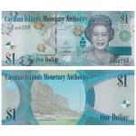 Ilhas Cayman - Cédula de 1 Dollar 2010 - P-38d2 - D5/Rainha - Flor de Estampa