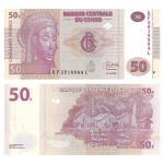 Congo - Cédula de 50 Francs 2022 - P-97Ab - Flor de Estampa