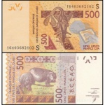 Guiné Bissau - P-919Se Cédula de 500 Francs CFA 2016 Flor de Estampa - Banco dos Estados do Oeste Africano Letra S = Guiné Bissau - Africa