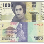 Indonésia - P-154a - Cédula de 1000 Rupiah 2016 Flor de Estampa - Tjut Meutia - Ásia