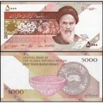 Irã - P-152b - Cédula de 5000 Rials 2015 Flor de Estampa - Ruhollah Khomeini - Iran - Ásia
