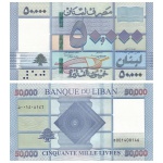 Libano - Cédula de 50.000 Livres 2019 - P-94d - Flor de Estampa
