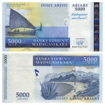 Madagaskar - Cédula de 5000 Ariany 2008 - P-94a - Flor de Estampa