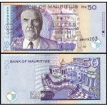 Mauricio - P-50d - Cédula de 50 Rupees 2006 - Joseph Paturau - Flor de Estampa - Ilhas Mauricio - África