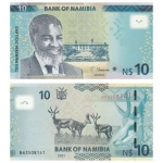 Namibia - Cédula de 10 Namibia Dollars 2021 - P-16b - Dr. Sam Nujoma - Flor de Estampa