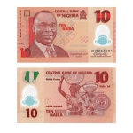 Nigéria - Cédula de 10 Naira 2024 - P-39n - Polímero - Flor de Estampa