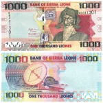 Serra Leoa - Cédula de 1.000 Leones 2021 - P-30f - Bai Bureh - Flor de Estampa