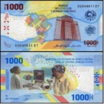 Republica Centro Africana - P-701 - Cédula 1000 Francs 2022 Flor de Estampa - Estados Centro Africanos - CEMAC - Cédula comum da Comunidade Economica da Africa Central - Africa