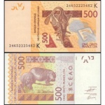 Senegal - P-719Kb - Cédula 500 Francs 2013 Flor de Estampa - Cédula emitida pelo W A S Banco dos Estados Africanos do Oeste - Letra K=Senegal - Africa