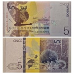 São Tomé e Principe - Cédula de 5 Dobras 2020 - P-76a - Flor de Estampa