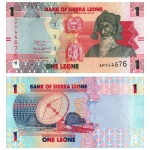 Serra Leoa - Cédula de 1 Leone 2022 - P-34a - Bai Bureh - Flor de Estampa