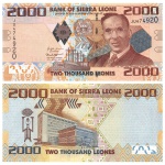 Serra Leoa - Cédula de 2.000 Leones 2021 - P-31f - Wallace Johnson - Flor de Estampa