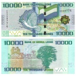 Serra Leoa - Cédula de 10.000 Leones 2022 - P-33f - National Map - Flor de Estampa