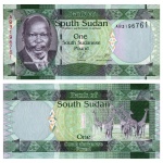 Sudão do Sul - Cédula de 1 Pound 2011 - P-5a - Sudanese Pound - Flor de Estampa