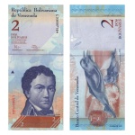 Venezuela - Cédula de 2 Bolivares Forte 2012 - P-88e - Francisco de Miranda - Flor de Estampa