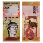 Venezuela - Cédula de 2000 Bolivares Forte 2016 - P-96b - Guaicaipuro - Flor de Estampa