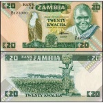 Zâmbia - P-27e - Cédula de 20 Kwacha 1986 Flor de Estampa - África