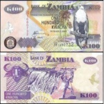 Zâmbia - P-38f - Cédula de 100 Kwacha 2006 - Flor de Estampa - África