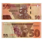 Zimbabwe - Cédula de 50 Dollars 2020 - P-105a - Hibrida - Flor de Estampa