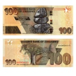 Zimbabwe - Cédula de 100 Dollars 2020 - P-106a - Hibrida - Flor de Estampa