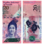 Venezuela - Cédula de 20 Bolivares Forte 2014 - P-91f - Luiza Arismendi - Flor de Estampa