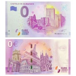 Zero Euro - Portugal - Cédula de 0 Euro 2017 - Castelo de Guimarães. Cédula original europeia emitida com autorização da Comunidade Econômica Europeia no valor de ZERO EURO em estado flor de estampa